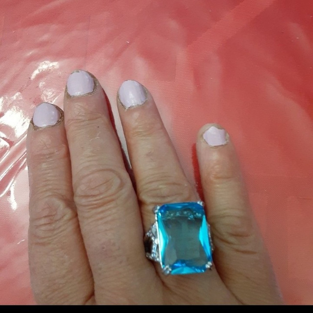Ring blue topaz color